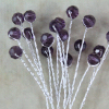 Grape Crystal Facet Beads On Stems