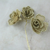3.5cm Vintage Mesh Roses - Gold