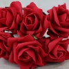 Front view of the red foam rose bunch