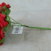 side view of the red foam rose bunch