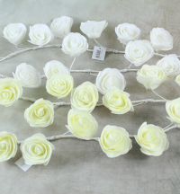 110cm Foam Rose Garland With 15x5cm Roses, Ivory