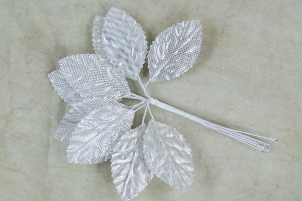 Large Silver Satin Leaves