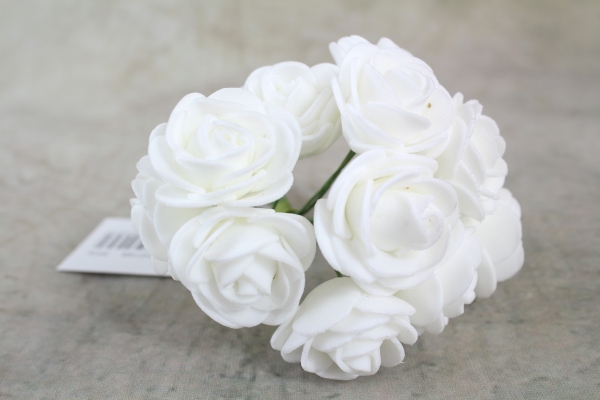 White Petite Foam Roses