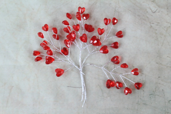 Miniature Acrylic Heart Bunches RED