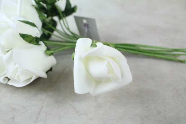 Single Ivory Curled Foam Rose
