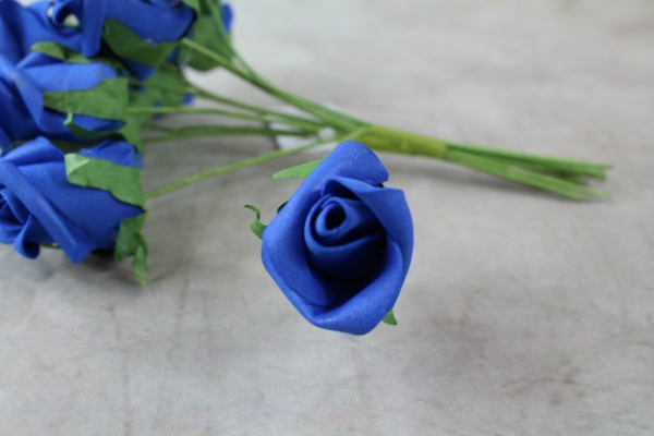 A Single Royal Blue Curled Foam Rose