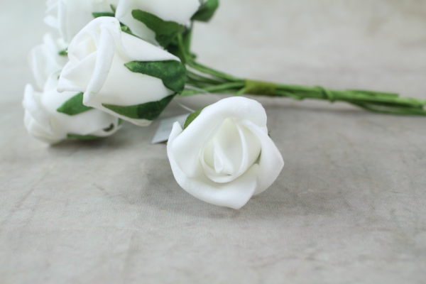 A Single Curled Foam Rose In White