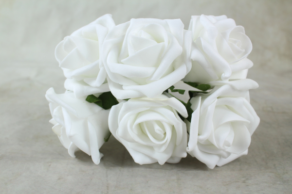 White Coloured Foam Roses