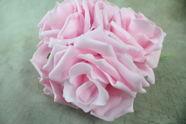 Baby Pink Curly Foam Roses