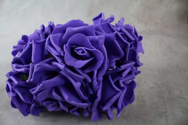 Deep Purple Curly Foam Rose
