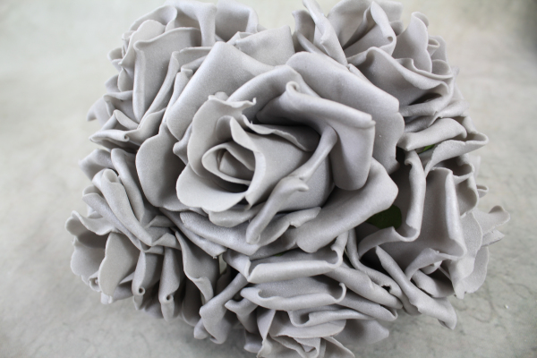 Grey Curly Foam Roses