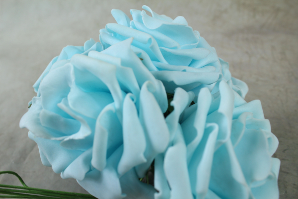 Light Blue Curly Foam Rose