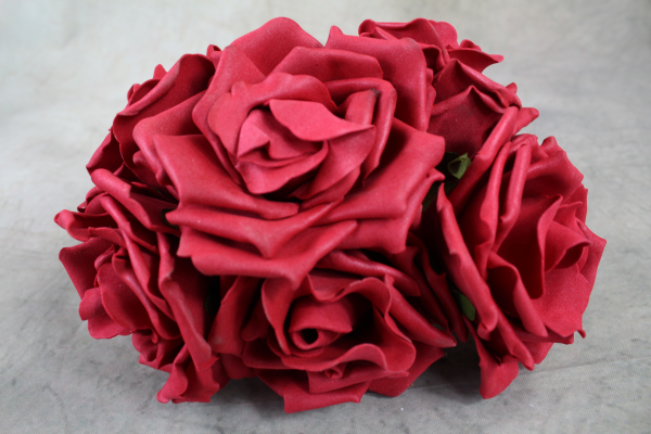 Ruby Curly Foam Roses
