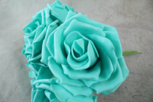 Tiffany Blue Curly Foam Rose