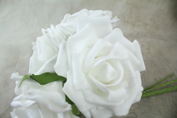 White Curly foam Rose