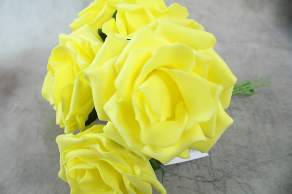 Yellow Curly Foam Roses