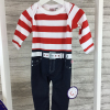 Red & White Striped Baby Romper Suit
