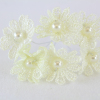 10cm Pearl Centre Lace Daisy Bunch x 6 Flowers 