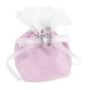 Pink Satin Dolly Bag with Diamante Heart