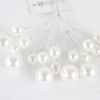 Mixed Size 10mm Pearl Bunch Spray x 3 Per Stem White