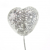 Our embossed heart Silver pick stem 