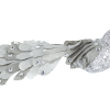 Silver Ornate Bird with Plumage