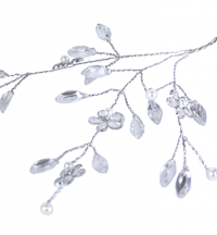 Spray of miniature crystal daises and leaves