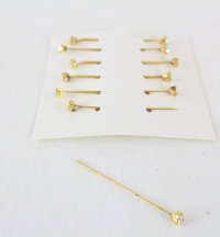 12 Packets of 12 4mm Rhinestone Pins On Card 