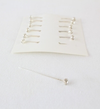 12 Packets of 12 4mm Rhinestone Pins On Card 