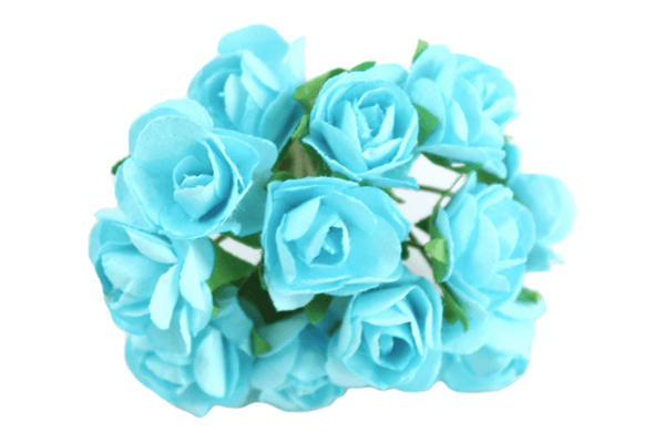 Turquoise Paper Tea Rose Bunch