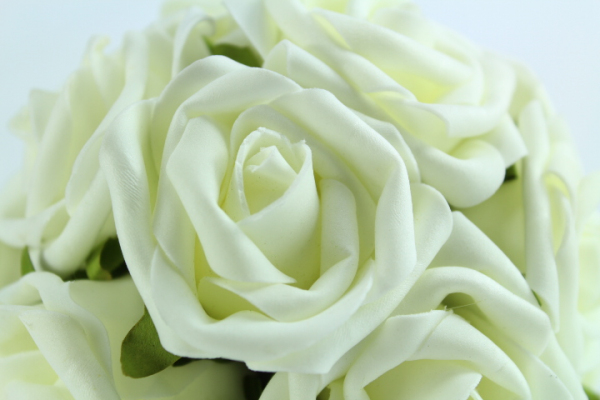 Ivory foam Rose Pomander with greenery