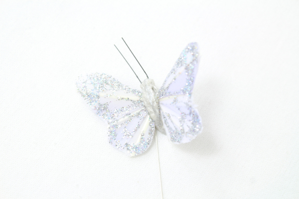 Our White Small Glittered Butterfly.