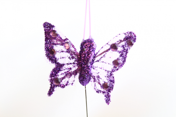Our Lavender coloured small Butterfly with Lavender glitter body and wings