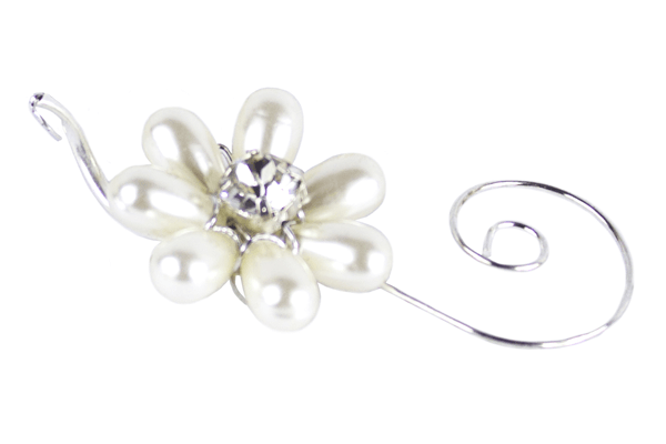 Pearl Diamanté Flower with Swirl