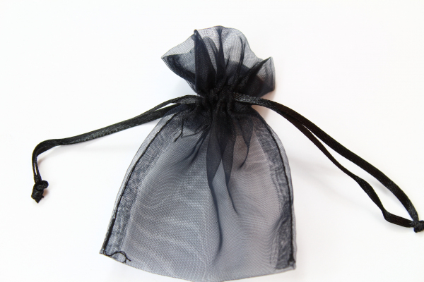 Black themed wedding Organza bags - our smallest bag shown.