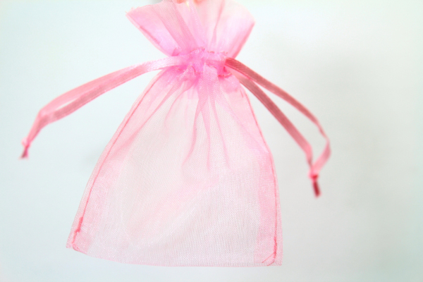Our very Pink Organza bag. Small and perfect for favours.