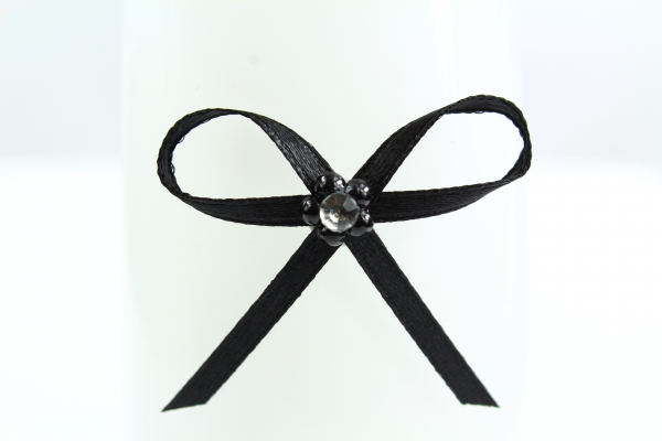Black craft ribbon bow with adhesive pad