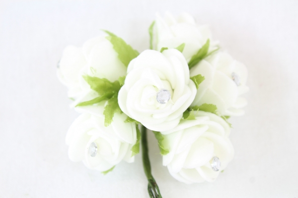 White Mini Foam Open Rose