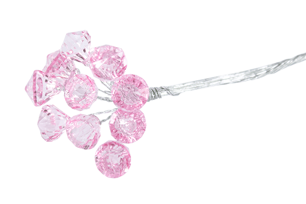Pink Crystal Bead Stems