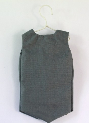 The rear of the SFM26 Grey waistcoat Organza bag.
