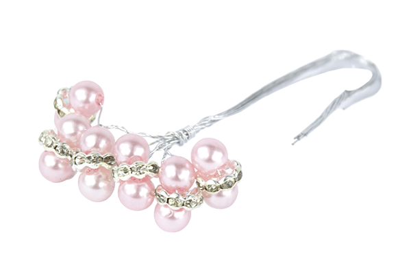 Pink faberge pearl beads