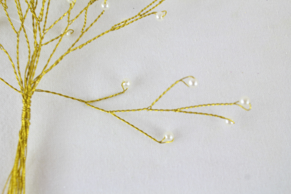 4mm Pearl Mini Branch Bunch White /Silver Ivory / Gold