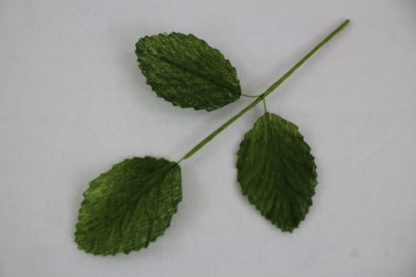 Cotton Rose Stem 3 Leaves 6 Stems UK